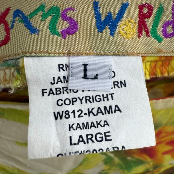 JAMS WORLD Women's L Wrap Maxi Skirt Hawaiian Ukulele Copyright Pattern Yellow - Picture 8 of 11